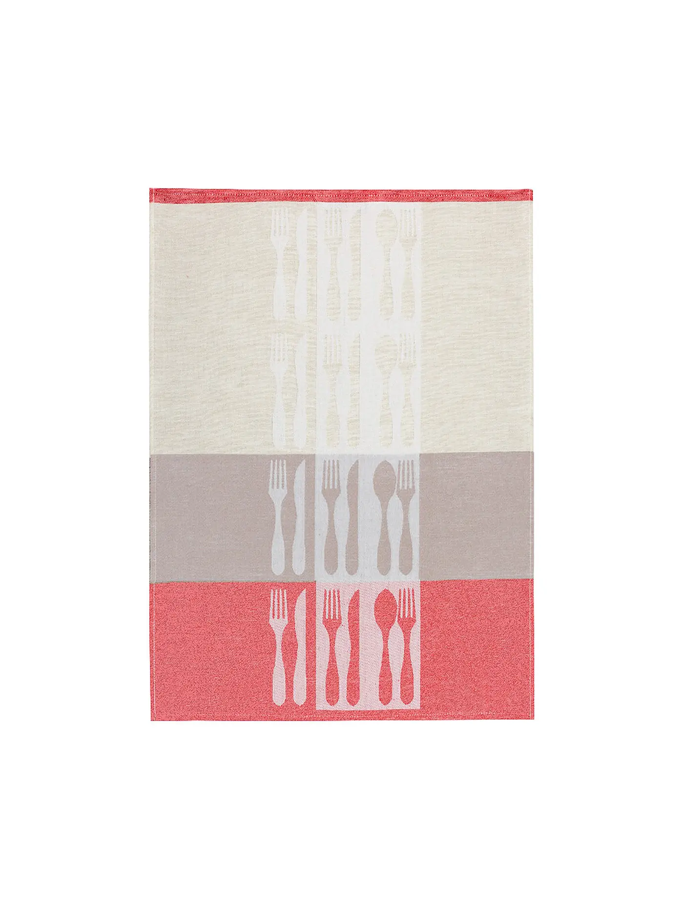 KRACHT | Halbleinen Jaquardtuch 50x70cm Messer / Gabel | 